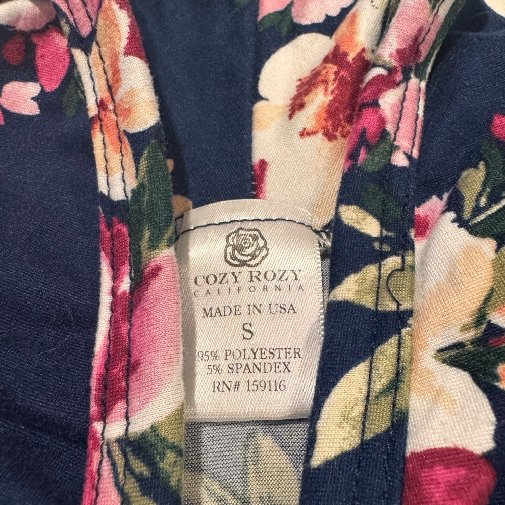 Cozy Rozy pink & blue Floral pattern Pajama Set Intimates Sleepwear Small - Picture 5 of 5